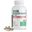 Bronson Iron Bisglycinate 25 mg Gentle på magen, støtter energi og sunn rød blodcelleproduksjon - ikke-forstoppende formel - ikke GMO, 90 vegetariske kapsler