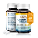 LOVITA Kalsium Citrat 800 mg med magnesium, vitamin D3 & K2, Bein styrke og tetthet Supplement for kvinner og menn, støtter tenner, immunhelse, glutenfri, ikke-GMO, 120 Vegan tabletter