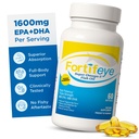 Omega 3 Fish Oil 60Count 1600 mg laget i Norge - høy potens Fish Oil Omega 3 kosttilskudd triglycerid form med EPA og DHA kosttilskudd for kvinner og menn ingen fisk etter smaken naturlig sitron flavor