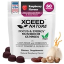 Lions Mane & Cordyceps Mushroom Gummies - 10in1 Supplement - for fokus, energi, humør, minne og klarhet - 60 stk
