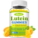 Lutein og Zeaxanthin Supplementer Gummier med Astaxanthin & Bilbær Ekstrakt - Øyevitaminer med Omega-3, vitaminer A, C, E, D3 & Sink for Vision Helse - Sukkerfri, Mango Flavor, 60 greve