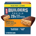 CLIF BUILDERS Protein Bars - Sjokolade Peanut Smør Flavor - 20g Plante Basert Protein - Glutenfri - Ikke-GMO - Lav glykemisk - Ingen kunstige søtningsmidler - Verdipakke, 2,4 oz. (12 greve)