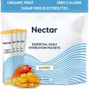 Nectar Hydration Packets - Elektrolysere pulver pakker - sukkerfri & 0 kalorie - organisk frukt flytende daglig IV elektrolytter pulver for dehydrering relief & rask hydrering (Mango 30 Pack)