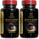 Vision Support Naturlig Formula - Økologisk Lutein Kosttilskudd - Naturlig Visjon Støtte med Beta-Caroten & Antioksidanter - 2 flasker 120 Kapsler