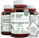 Naturlig Nutra R-Alpha Lipoic Acid, forbedre bein og hjerte helse, forbedre hukommelsesfunksjonen, forbedre nervefunksjon bidrar til generell helse, glutenfri 100 mg, 60 vegan og vegetariske tabletter.