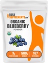 BulkSupplements.com Økologisk Blåbær pulver - Antioksidant støtte, Bluberry Supplement - Vegansk & Glutenfri, 3g per servering, 500g (1,1 lbs) (Pack of 1)
