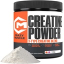 Crazy Muscle Kreatin Monohydrat pulver, 5000mg Premium 3X treatin pre trening masse gevinster, høy absorpsjon lett å ta pulver optimal ytelse for menn og kvinner, 30 serveringer