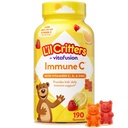 L'il Criters Immune C Daily Gummy Supplement Vitamin for barn, for vitamin C, D og sink for immun støtte, oransje, sitron, jordbær og Cherry Flavors, 190 gummier (Packing May Vary)