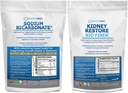 Organisk natriumbikarbonat Alkalin Supplement 1,5LB & Bio Fiber Nyre Renser Detox 2.5 LBS Bundle - støtter nyrehelse, magesyre nøytralizer, Alkaline Superfoods, immunstøtte, Detox