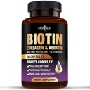 NEW AGE Biotin kollagen Keratin Hyaluronsyre - 50 000mcg Hair Growth Vitaminer for menn og kvinner, negler, hår, hudvitaminer og DHT Blocker med vitamin E Folinsyre Pumpkin Seed MSM - 90 greve