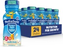 PediaSecure Grow & Gain med immunstøtte, 27 vitaminer og mineraler for barn, 7g protein, ikke-GMO, Glutenfri, Vanilla, 8-fl-oz flaske, pakke med 24