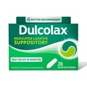 Dulcolax Stimulant Laxativ Medisinerte Suppositorier, Forutsigbar og effektiv Diagonal Relief, Bisacodyl 10 mg, 28 greve, Stimulant Laxatives