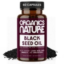 ORGANICS NATURE Svart Seed Oil Capsules 1000MG Per Serving Vegansk Softgels, Hår, Hud, & Hjerte støtte, Nigela Sativa - 100% Kald Pressed Cumin Seed Oil Capsules høy Thymoquinon, Omega 3s