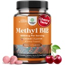 Chewable vitamin B12 1000 mcg - metylert B12 Vegansk vitamin for hjernestøtte Naturlig energi - Bone Health Eye Care og Mood Boost med hår hud og negler Halal vitaminer