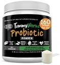 TummyWorks Probiotiske pulver for hunder og katter. Probiotika for digestiv helse, immunstøtte, diarré, gass, kløende og sesongmessige allergier. Med Digestive Enzymer og Prebiotika. Laget i USA - 160 Scoops