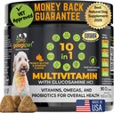 Googipet Premium 10 i 1 Hundevitaminer Multivitamin Chewable med probiotika for Gut Helse, Hundevitaminer og kosttilskudd w/Vitamin C & Glukosamine for felles støtte (Peanut Butter & Pumpkin Flavor)