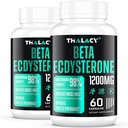 1200MG Beta Ecdysteron Supplement, 98% Maksimal renhet Ecdysteron kosttilskudd for Lean Muscle Mass, Athletic ytelse og styrke, 120 kapsler