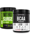 Jacked Factory Nitrosurge Pre-Workout i Grape & BCAA i fruktpunch for muskelbygging og gjenoppretting