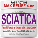 Sciatica Nerve Krem - Maks styrke Komfort Krem for føtter, hender, ben, tær, Tilbake - Naturlig ultrastyrke Arnica, MSM, Menthol, Soothing Comfort, Stor 4 Oz
