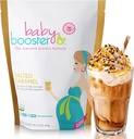 Baby Booster saltet karamell prenatal vitamin Supplement og proteinshake, koffeinfri, alle naturlige, vegetarisk DHA, høy protein, Metylfolat, B vitaminer, flott for morgensykhet, 1 lb