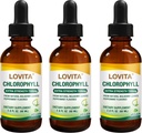 Lovita klorofyll flytende dråper, høy styrke 120 mg/ml, 7200 mg per flaske, naturlig energiforsterker og immunstøtte, intern deodorant, hudhelse, vegansk og ikke-GMO, Mint Flavor, 180 serveringer