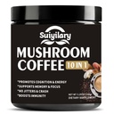 Mushroom kaffe, 10 Mushroom ekstrakt pulver blanding løve mane, Reishi, Chaga, Cordyceps, Tyrkia Tail, hjerne kosttilskudd med umiddelbar kaffe for energi, fokus, minne og immunitet 150g