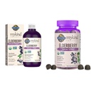 Livshage Organics Plantebasert Eldrebær Immun Syrup 6.59 fl oz & Organics Elderbær Gummies for voksne og barn