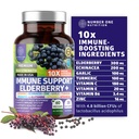 Premium 10 i 1 immunstøtte Supplement [10 Potent ingredienser] med eldrebær, vitamin C, Echinacea, sink og probiotika for immunstøtte, Gut Helse og bedre digestion, 60 Veg Caps