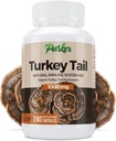 Parker Naturals Tyrkia Tail Mushroom Capsules - Økologisk Mushroom Supplement for immunsystem helsestøtte - 1000 mg Premium Mushroom Supplements - 240 Kapsler