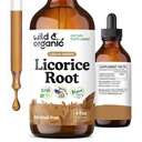 Wild & Organic Licorice Root Tinktur - Digestiv, Lunge & Hud Support - Licorice Root Extract flytende dråper - Vegansk, Sukker & alkoholfri Supplement - 4 fl oz