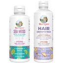 MaryRuth Organics Sea Moss Liposomal (Limeade) & hårvekst MAX (Almond Cookie) | Ren etikett prosjekt verifisert® | Vitaminer for energi, immunitet, & skjønnhet | Vegansk, Glutenfri, Ikke-GMO