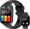 RUIMEN Smart Klokker for menn Kvinner (Svar/Gjør samtaler, 2 band inkludert), 1.8" Smartwatch for iOS/Android-telefoner, Fitness Tracker hjertefrekvens/Sleep Monitor Digital Klokke Vanntett Svart