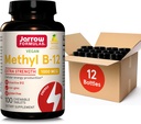 Jarrow Formler Ekstra Styrke Metyl B-12 1000mcg, Diett Supplement for Cellular Energiproduksjon og Hjerne Helse Støtte, 100 sitron-Flavored Chewable Tabletter, 100 dagers forsyning, Pakke med 12