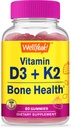 VelJa Ja Vitamin D3 + K2 Gummies - vitamin D3 1000 IU, K2 100 MCG - Bein og Muskel Helse Støtte, Naturlig Flavors, GMO Gratis, Glutenfri, Vegan - K2 D3 Vitamin Supplement- 60 Gummies