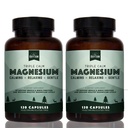 Naturlig Rhythm Triple Calm Magnesium 150 mg - 2 Pack - Magnesium Supplement med magnesiumglucinat, malat og taurat. Roende blanding for å fremme hvile og avslapning - 120 greve flasker