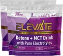 Ekte ketoner Exogenous Keto D BHB + MCT + elektrolytter, koffeinfri drikkblanding pulver, Grape Tart for Rapid Ketose (56 Serveringer)