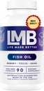 Wild Fanget Omega 3 Fish Oil 3000mg - Triple Strength Burpless DHA 900mg + EPA 1200mg Non-GMO - Enteric Coated with No Aftertaste - LMB (90 Soft Gels)