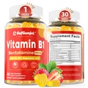 Vitamin B1 Gummies | Benfotiamin 500mg med vitamin B6 B9 B12 & Magnesium for Nerve Helse, Energi og Metabolisme Støtte | Sukkerfri, Ikke GMO, Vegansk, 60 Antall