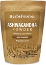 HerbsForever Ashwagandha Root Powder 454g I Vinter Cherry, Non-GMO, Vegansk, Glutenfri I Ayurvedic Stress-Buster støtter energiforsterkere, Vitality & Rejuvenator generell velvære Maksimum styrke