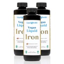 LiQUIDHEALTH Vegansk flytende jern Supplement med SunActive & Ferrochel Fe - naturlig energi, immunsystem og metabolisk støtte, øke mental klarhet, prenatal / postnatal - USA laget, ikke-GMO (3 pakke)