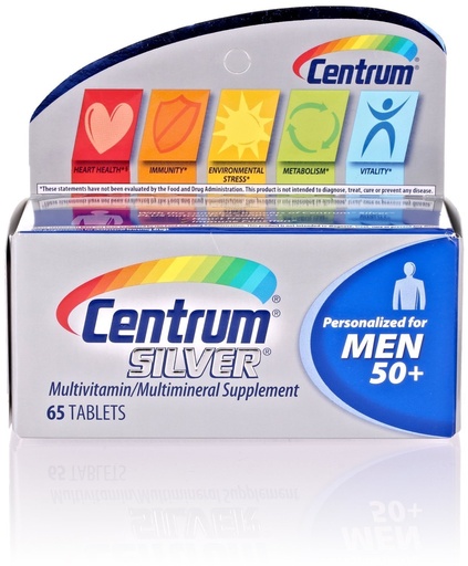 (2 Pack) Centrum Silver Men 50+, 65 Count Each
