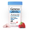 Genexa 3 Pack ren antacyl Chewable tabletter | Maksimal styrke kalsiumkarbonat for hjertebrann, syreødeleggelse og oppsett mage relief | Dye gratis, 0% kunstige tilsetningsmidler | Berry Flavor, 216ct