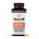 LifeSeasons NeuroQ Memory DHA-400 - Omega-3 Fish Oil Supplement - Mental ytelse og balanse - støtter nevro hjerne helse - beskytter mot hukommelse tap og forbedrer fokus - 120 Softgels