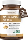 Helse Harmony Nattokinase 2000 FU (Non-GMO) Kraftig Nattokinase Supplement laget av naturlig fermentert soyabønner - (2 måneders forsyning) 60 Vegan Natto Kapsler