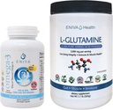 Eniva L-Glutamine pulver, 1.1-Pound og Omega-3 fiskeolje (60 caps)