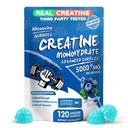 Kreatin Monohydrat Gummies Complex for menn og kvinner - 120 Gummies Advanced Formula, L-Taurin + vitamin B12 for muskelstyrke, muskelbygger, energiforsterkning, pre-workout Supplement -Blåbær