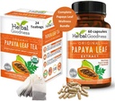 Papaya Leaf Extract Capsule og Papaya Leaf Tea Bundle - Helt støtte immun helse og digestive wellness