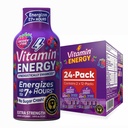 Vitamin energi Mood+ Ekstra styrke energi Shot Tropical Berry 24 Pack, 260mg naturlig koffein, B-vitaminer, Rhodiola, Kamille, Mood & Energy Support, Null sukker, Glutenfri, Vegan, 1.93 fl oz