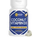 NATURAL STACKS vitamin D 5000 IU Supplement - med kokosolje for optimal absorpsjon - vitamin D piller for immunitet og cellevekst - D3 125mcg Kolekalciferol Supplement - 30 D3 Services