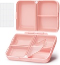 AUVON Daily Pille Organizer passer med din purse eller pocket, Kompakt reisepilleboks med Slim Folding Design og langvarige henger å holde vitamin, fiskeolje, Supplement eller smykker (Pink)